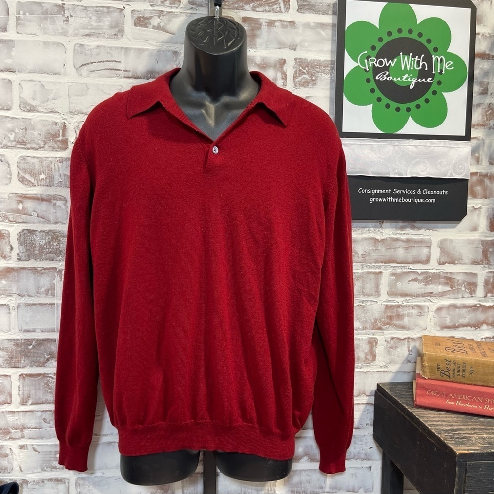 Brooks Brothers Merino Red Sweater Xl